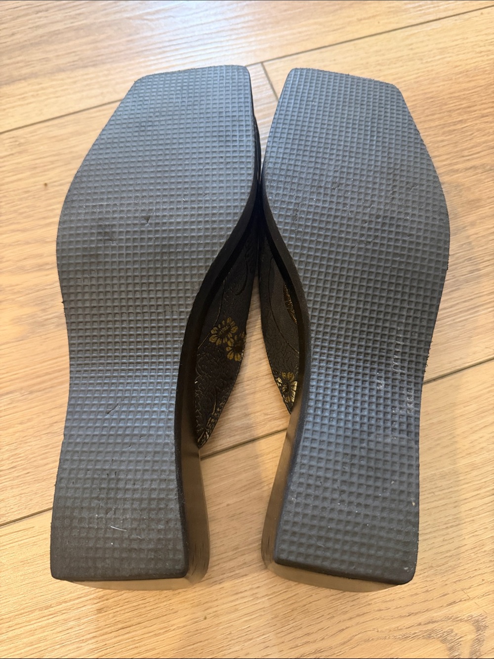 Salpy Handmade Slip On Flower Wedge Mules Size 9 - Picture 3 of 4